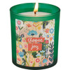 Green Glass Jar Candle - Choose Joy - Colorful Floral Design - Orange Blossom Scent - 8 Oz from Primitives by Kathy