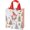 Double Sided Reusable Daily Tote Bag - Christmas Gnomes Skiing With Holiday Trees & Cardinals from Primitives by Kathy