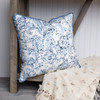 Decorative Cotton Throw Pillow - Indigo Blue Florals Design 20x20 from Primitives by Kathy