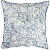 Decorative Cotton Throw Pillow - Indigo Blue Florals Design 20x20 from Primitives by Kathy