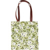 Cotton Tote Bag With Handles - White Poppies On Green Background from Primitives by Kathy