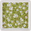 Stoneware Trinkit Vanity Tray - Green & White Poppies - 4.25 In x 4.25 In from Primitives by Kathy