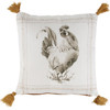 Decorative Cotton Throw Pillow - Farmhouse Rooster - Cream & Tan 16x16 from Primitives by Kathy