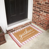 Humorous Entryway Door Mat Area Rug - Gather Somewhere Else 30x18 - Natural Coir Background from Primitives by Kathy