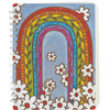 Double Sided Spiral Notebook - Colorful Woodburn Art Rainbow & Flowers (120 Pages) from Primitives by Kathy