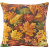 Decorative Cotton & Velvet Throw Pillow - Colorful Fall Leaves 12x12 from Primitives by Kathy