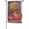 Decorative Double Sided Garden Flag - Porch Steps Pumpkins & Flowers 12x18 from Primitives by Kathy