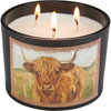 3 Wick Jar Candle - Farmhouse Highland Cow - Sea Sage & Salt Scent - 14 Oz - 30 Hours from Primitives by Kathy