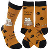 Cat Lover Colorfully Printed Cotton Socks - More Cats Less People from Primitives by Kathy