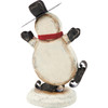 Decorative Wooden Snowman With Scarf Skating Figurine - 7.25 Inch - Christmas Collection from Primitives by Kathy