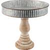 Decorative Wood & Galvanized Metal Pedestal Tray - 10 In x 9.25 In - Home Accents Collection from Primitives by Kathy