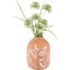 Decorative Ceramic Vase - White Wildflowers - 8.5 Inch Tall - Home Accents Collection from Primitives by Kathy