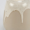 Decorative Neutral Color Ceramic Vase - White Glaze Drip - 4.5 In x 3.25 In from Primitives by Kathy