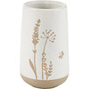Decorative White Ceramic Vase - Flowers & Butterfly Design - 5.75 In x 3.5 In from Primitives by Kathy