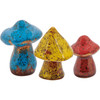 Set of 3 Colorful Ceramic Glazed Wild Mushroom Figurines - Bohemian Collection from Primitives by Kathy