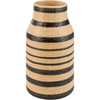 Decorative Ceramic Vase - Tan & Black Horizontal Stripe - 10.25 Inch Tall - Home Accents Collection from Primitives by Kathy