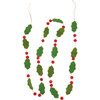 Decorative Felt Holiday Garland - Holly Berry & Jute - 56.25 Inch - Christmas Collection from Primitives by Kathy