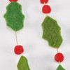 Decorative Felt Holiday Garland - Holly Berry & Jute - 56.25 Inch - Christmas Collection from Primitives by Kathy