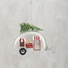 Decorative Glass Hanging Christmas Ornament - Happy Camper & Tree 4.75 Inch from Primitives by Kathy