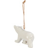 Decorative Stoneware Christmas Ornament - White Polar Bear 3.75 Inch from Primitives by Kathy