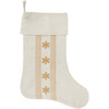 White & Gold Snowflakes Cotton Christmas Stocking - 11 In x 18 In from Primitives by Kathy