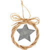 Decorative Hanging Wood & Jute Christmas Ornament - Noel Star - 4 Inch from Primitives by Kathy