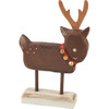Wooden Happy Reindeer Figurine - 7 In x 4.5 In - Christmas Collection from Primitives by Kathy