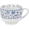 Stoneware Coffee Mugh - Enjoy Life One Sip At A Time - Ornate Blue Flowers 20 Oz from Primitives by Kathy