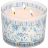 3 Wick Jar Candle - Blue Florals Design - Lavender Scent - 14 Oz - 30 Hours from Primitives by Kathy