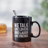 Stoneware Coffee Mug - Lovers And Friends 20 Oz - Black & White from Primitives by Kathy