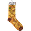 Colorfully Printed Cotton Novelty Socks - Nacho Average Dad from Primitives by Kathy