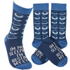 Colorfully Printed Cotton Novelty Socks - I'm Not Sleeping I'm Resting My Eyes from Primitives by Kathy