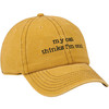 Cat Lover Gold Colored Adjustable Baseball Cap - My Cat Thinks I'm Cool from Primitives by Kathy