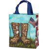 Double Sided Reusable Daily Tote Bag - Soldier's Boots & American Flag from Primitives by Kathy
