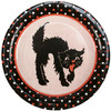 Vintage Themed Disposable Paper Plates - Set of 8 - Halloween Black Cat - 7 Inch Diameter from Primitives by Kathy