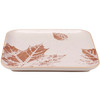 Decorative Stoneware Tray Fall Leaves - Cream & Brown - 8 In x 8 In from Primitives by Kathy