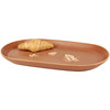 Decorative Oval Stoneware Serving Platter - Fall Leaves - Brown & Cream Colored 15.75 In x 8.75 In from Primitives by Kathy