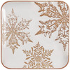 Decorative Stoneware Tray - Snowflake Design - Cream & Brown Color 8x8 from Primitives by Kathy