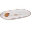 Decorative Oval Stoneware Serving Platter - Snowflake Print Design 15.75 In x 8.75 In from Primitives by Kathy