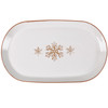 Decorative Oval Stoneware Serving Platter - Snowflake Print Design 15.75 In x 8.75 In from Primitives by Kathy