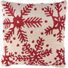 Decorative Cotton Throw Pillow - Snowflakes - Red & Cream 18x18 - Christmas Collection from Primitives by Kathy