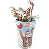 Decorative Metal Wall Bucket Décor - Warm Winter Wishes Snowman & Cardinal 13.5 Inch from Primitives by Kathy
