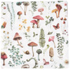 Pack of 20 Disposable Paper Napkins - Mushrooms & Butterfly - 6.5 Inch - Cottage Collection from Primitives by Kathy