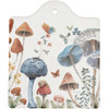Decorative Stoneware Trivet Tray - Mushroom Study & Butterflies 6.5 In x 7.75 In from Primitives by Kathy
