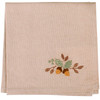 Set of 4 Cotton Linen Bleand Fall Themed Napkin Set - Acorn Embroidered 15x15 from Primitives by Kathy