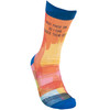 Colorfully Printed Cotton Novelty Socks - Put These On So I Can Knock Them Off from Primitives by Kathy
