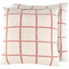Decorative Cotton Throw Pillow - Red & Cream Gingham Design 18x18 from Primitives by Kathy