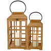 Set of 2 Decorative Wooden Candles Lanterns With Handles from Primitives by Kathy