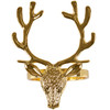 Set of 4 Metal Napkin Rings - Golden Deer Head & Antlers - 2.5 Inch - Christmas Collection from Primitives by Kathy