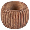 Set of 4 Decorative Wooden Napkin Rings - Grooved Barrel Design from Primitives by Kathy